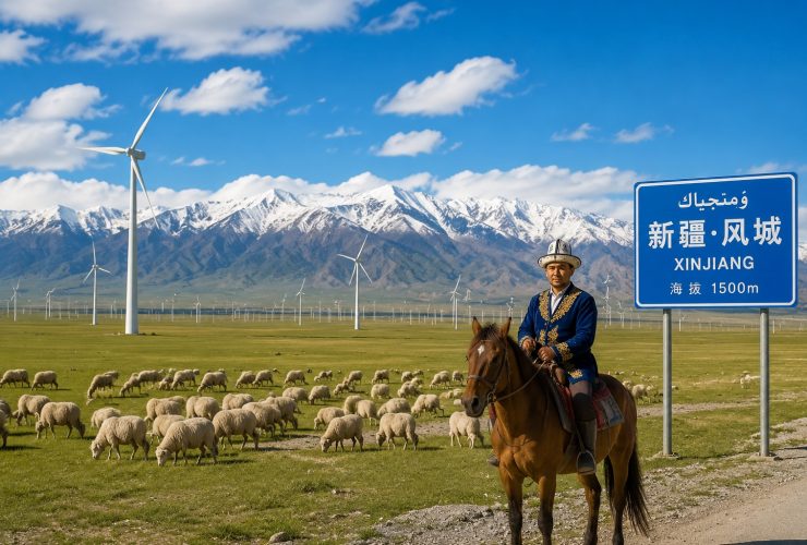 Under Xinjiang's Wind Turbines, Shepherds Still Tend Their Flocks