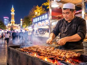 A Day in the Life of a Xinjiang Lamb Skewer Vendor: A Symphony of Charcoal and Cumin