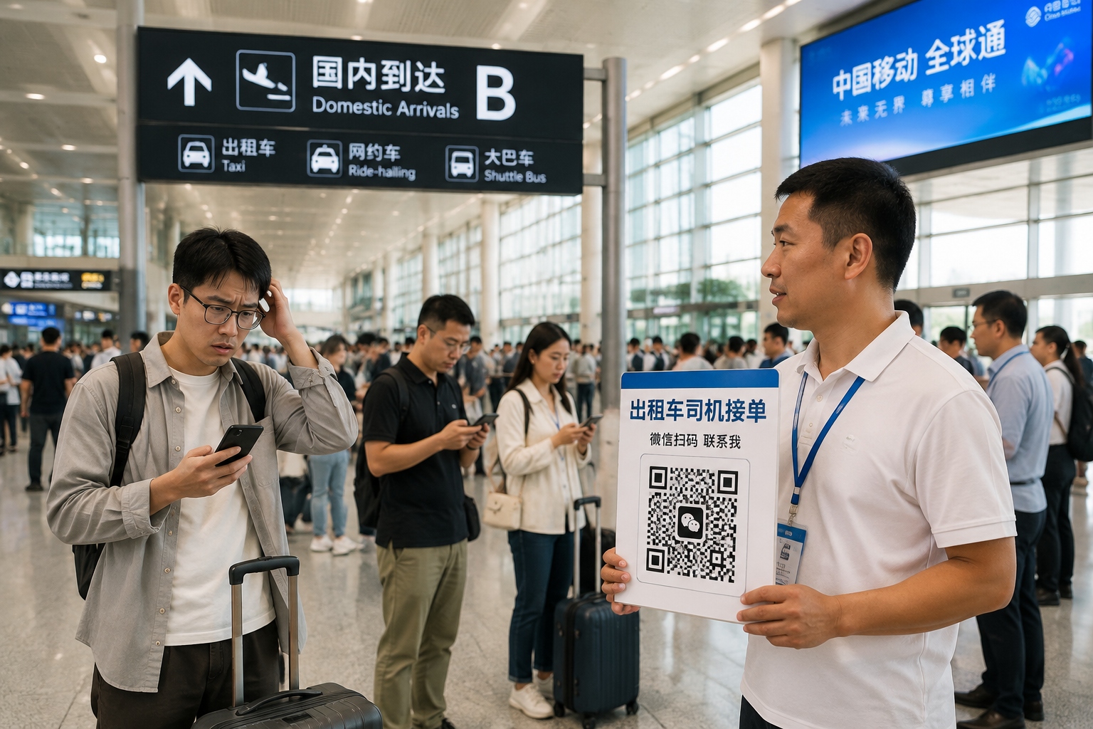 Chinese returnee confused by mobile payment QR codes at Shanghai airport