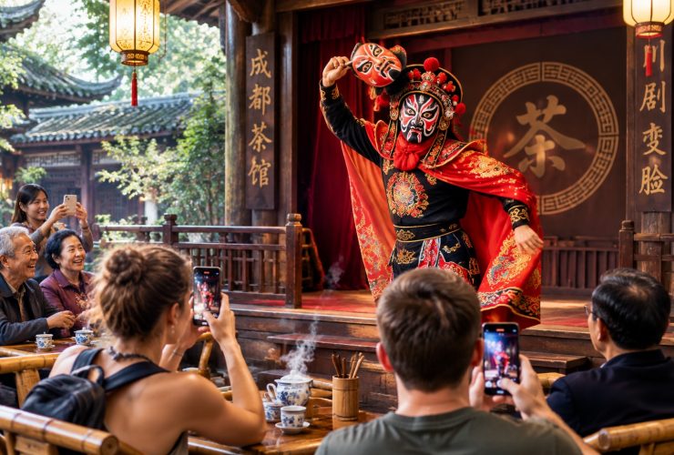 Sichuan Opera Face-Changing in a Teahouse: Shock and Confusion of Foreign Tourists