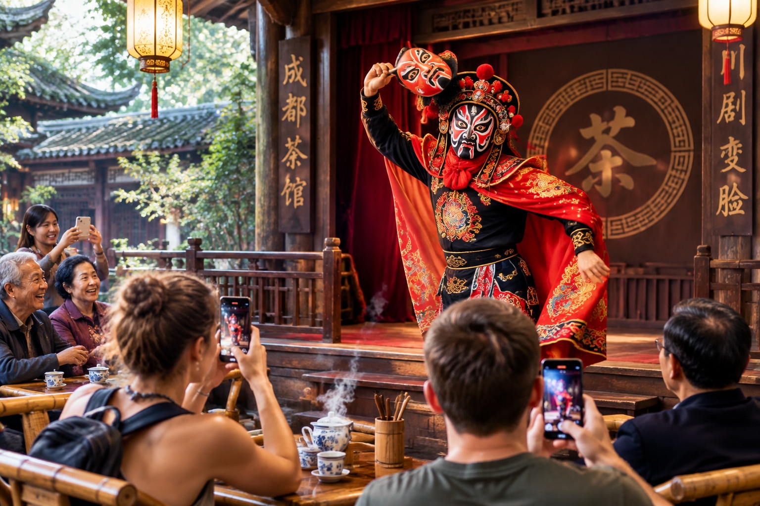 Sichuan Opera Face-Changing in a Teahouse: Shock and Confusion of Foreign Tourists