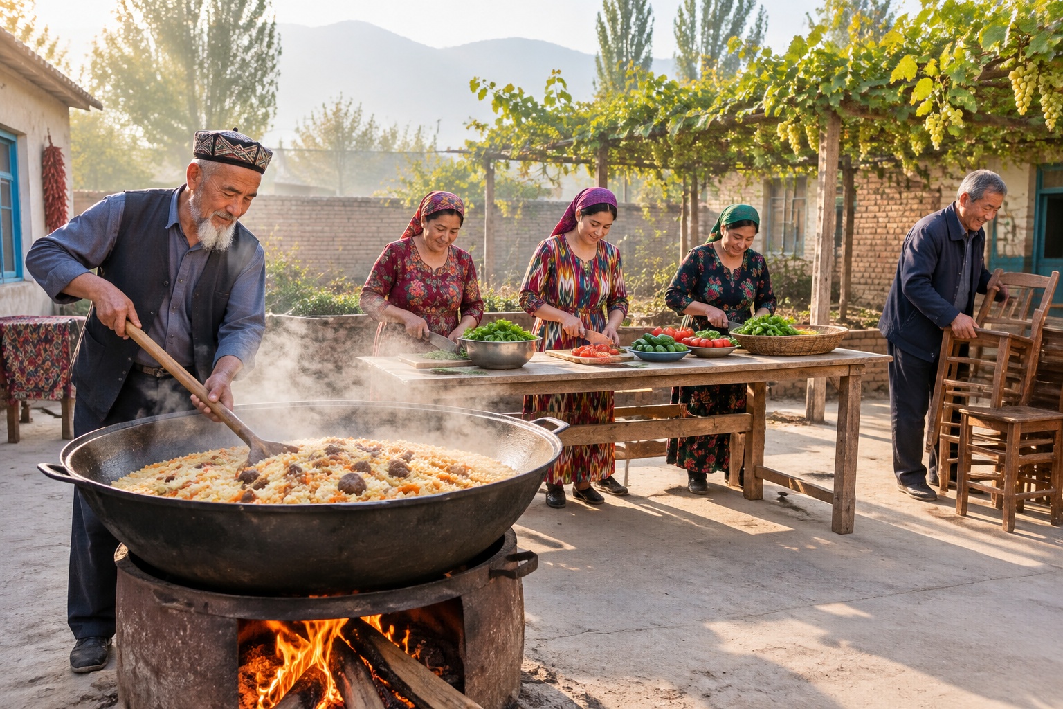 A Uyghur Wedding in Ili: Pilaf, Kazakh Aytes, and Han Friends Lending a Hand