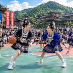 In a Miao Village, Guizhou: Girls Play Basketball in Pleated Skirts, Foreign Tourists Fill the Stands