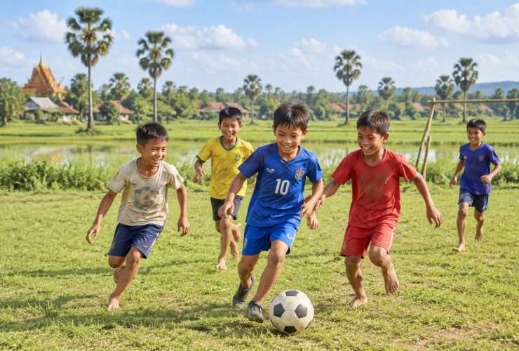 A Chinese-Built Soccer Field: Children's Games in Cambodia