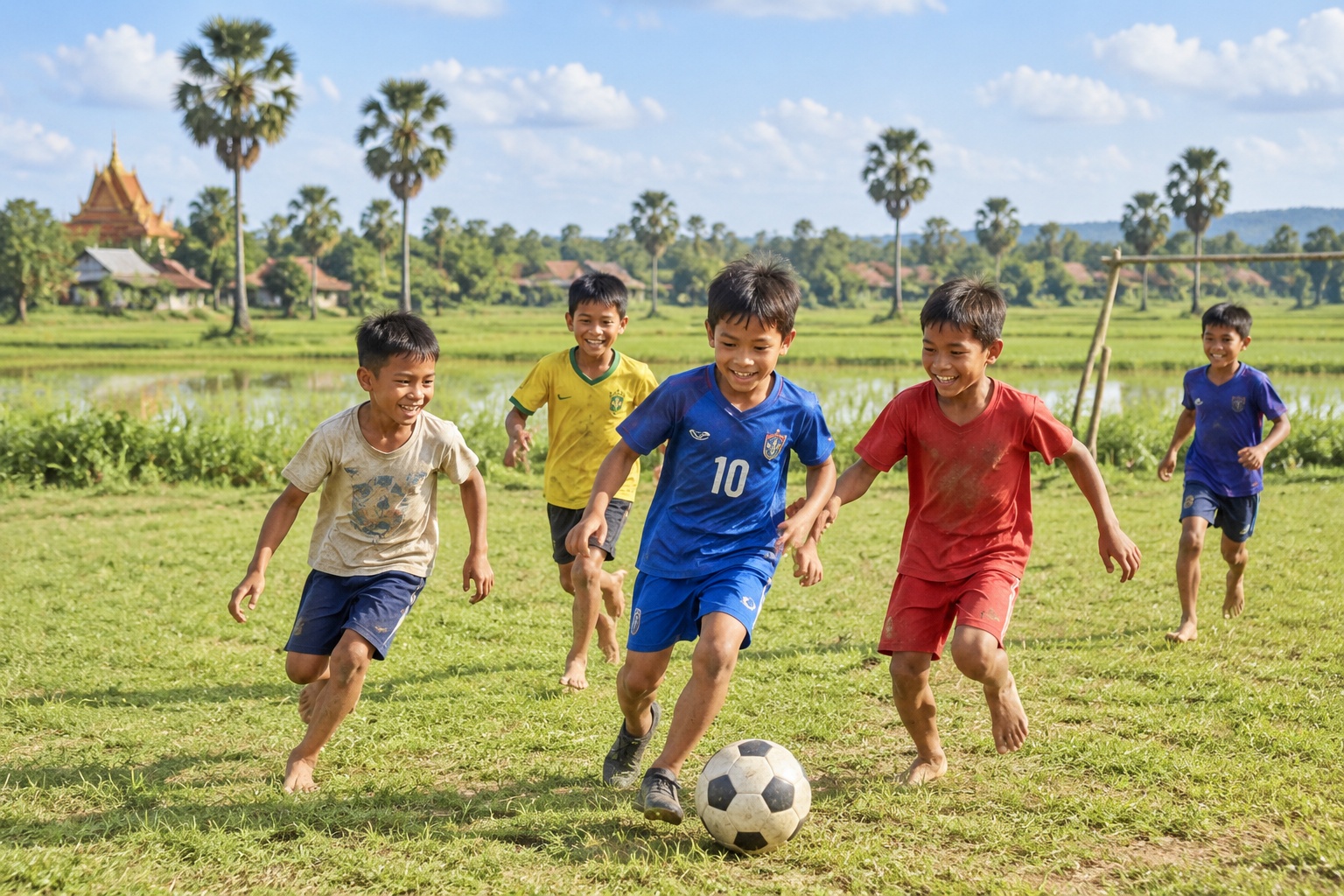 A Chinese-Built Soccer Field: Children's Games in Cambodia