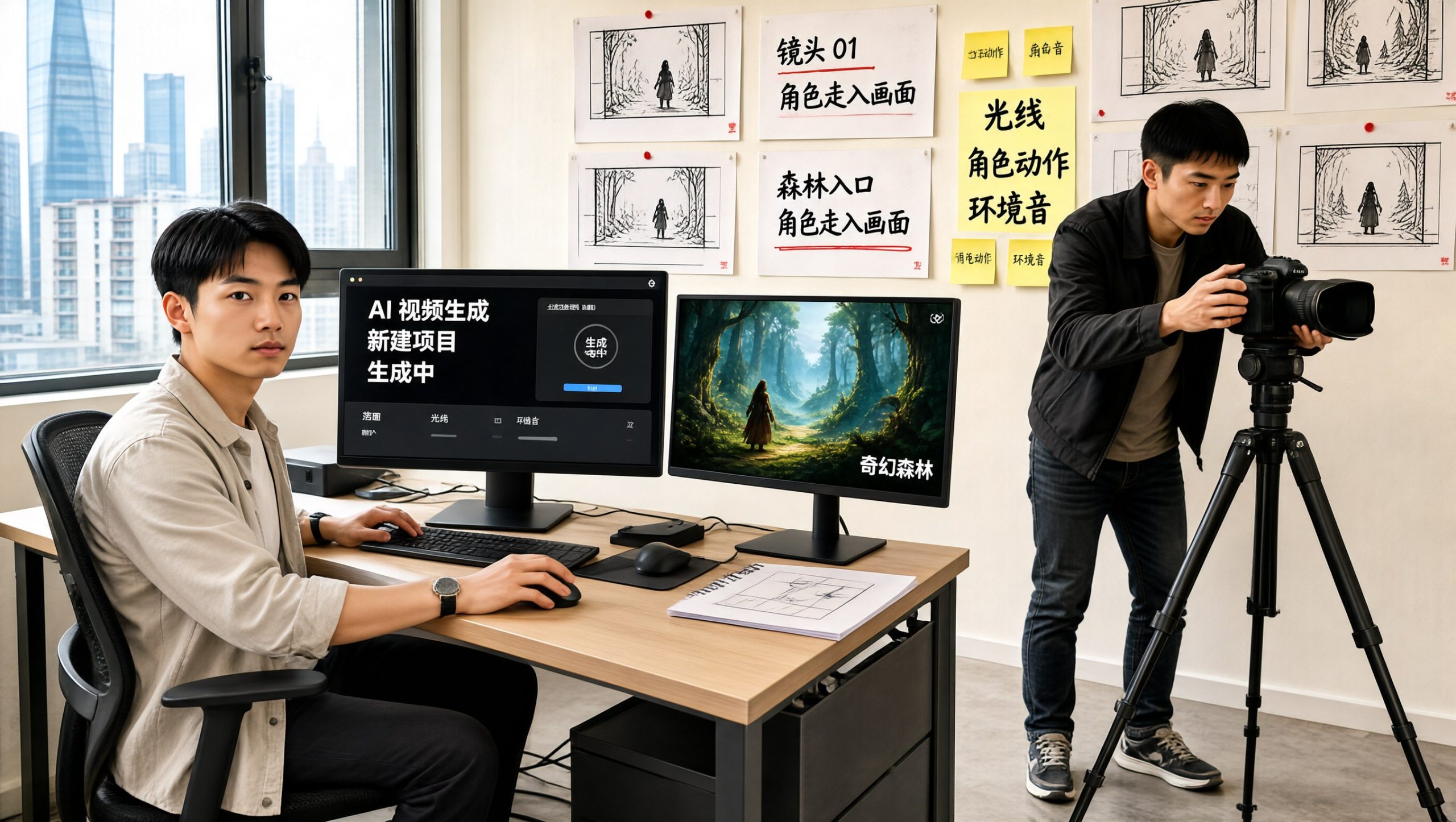 VFX Artists Ran Out of Frames? Inside China's AI-Driven Job Shift 23 Freelance video artist using AI tools in a shared Shanghai studio.