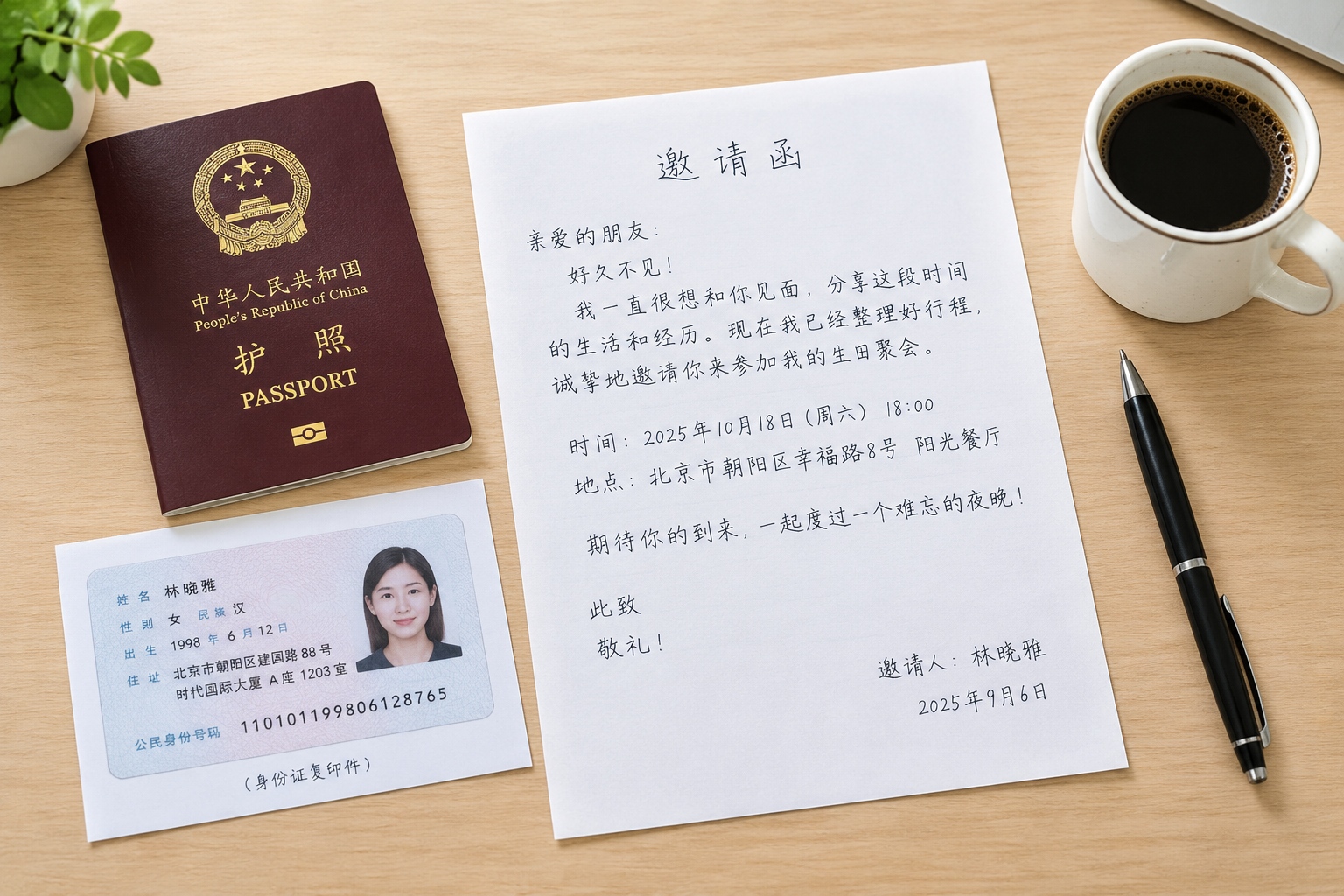 Family reunion visas (Q1/Q2): the complete path to bring parents and spouses to live in China 24 Example of a Chinese family reunion visa invitation letter with passport and ID copy