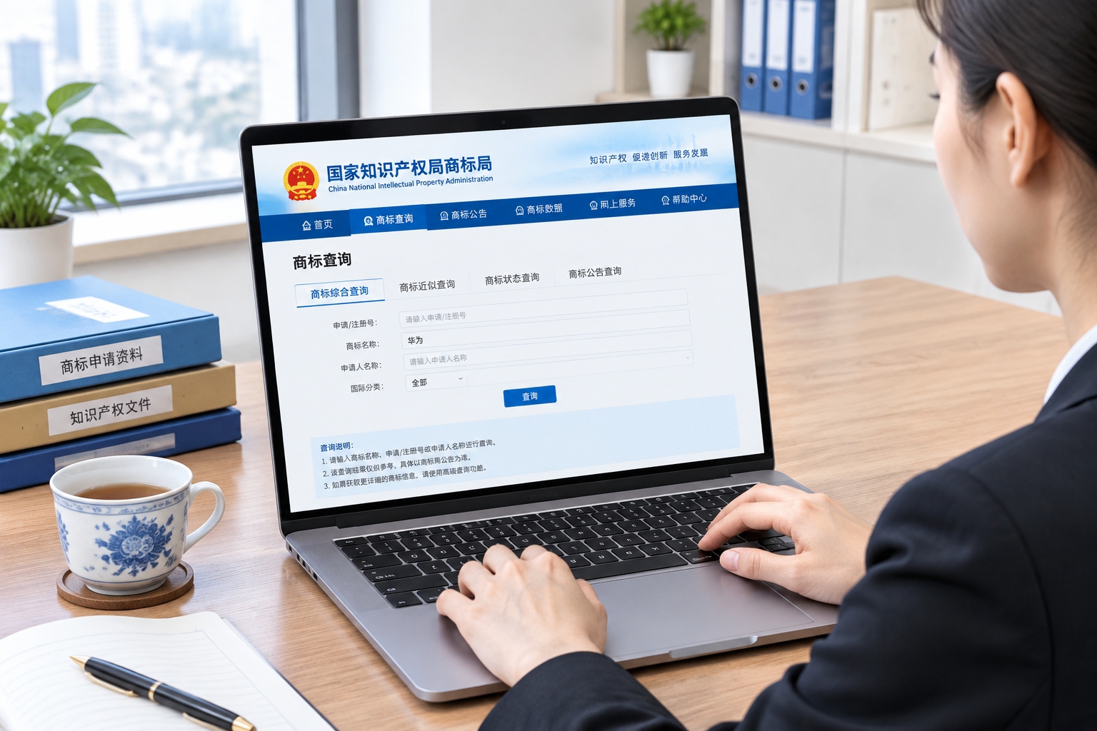 Running a trademark clearance search on the official CNIPA database in China