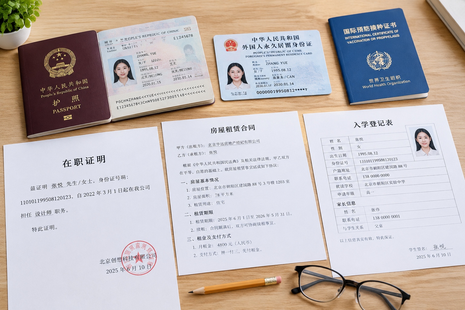 Required documents for enrolling a foreign child in a Chinese public school, such as passport, residence permit and vaccination record