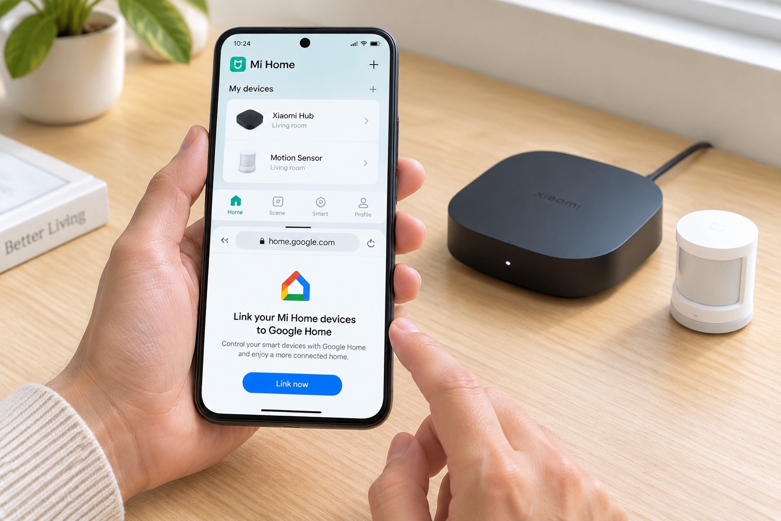 Trying to link a Xiaomi account to Google Home in the Mi Home app