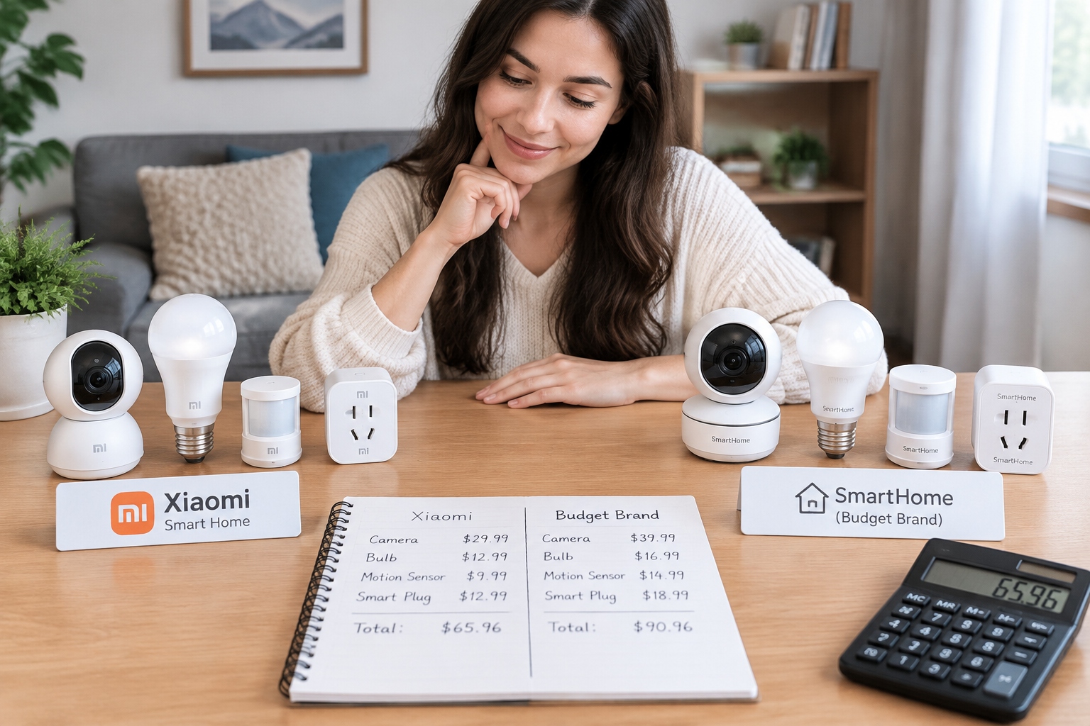 Smart home gear price comparison with Xiaomi devices and generic US smart home devices