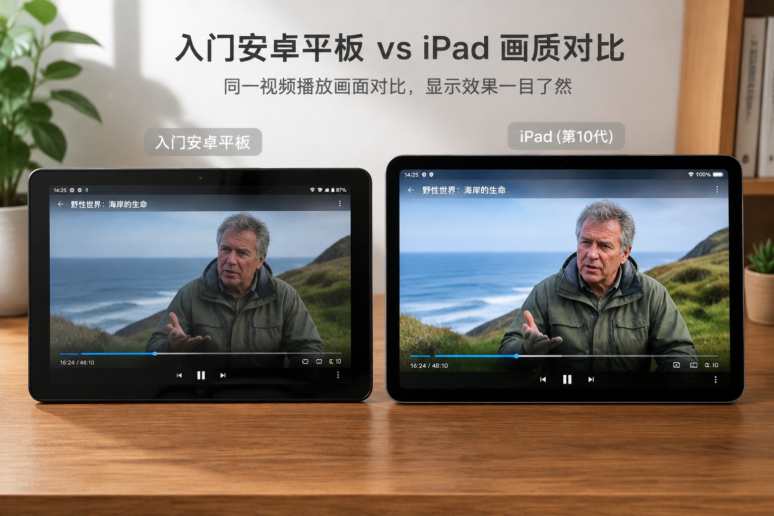 Cheap Chinese tablet and iPad display comparison while streaming video