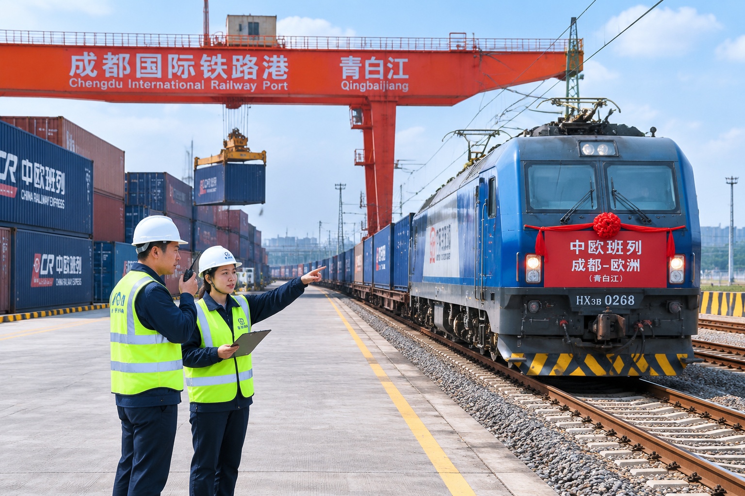 Chengdu: Panda Base, Hot Pot, and the Rise of China's Western Tech Hub 26 China-Europe freight train Chengdu International Railway Port containers