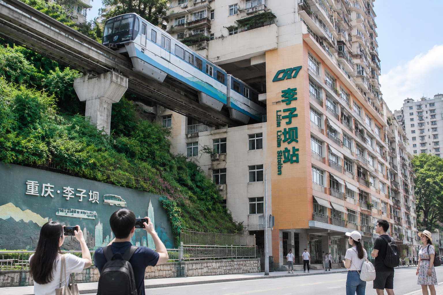 Chongqing: The Mountain City That's Reshaping China's Interior Economy 22 Chongqing light rail train passing through a residential building at Liziba station