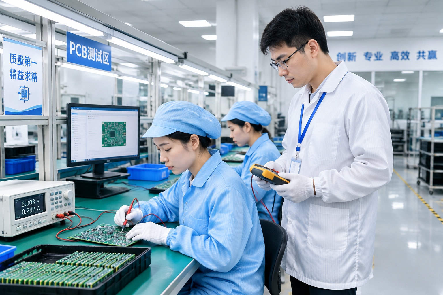 Factory Tour Itinerary: A 10-Day Trip to China's Manufacturing Heartland 22 Shenzhen electronics factory workers testing circuit boards during a Chinese manufacturing tour