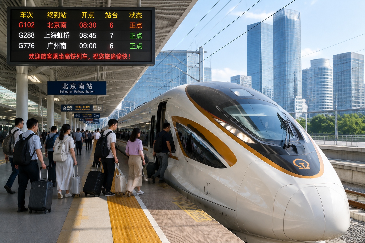 Factory Tour Itinerary: A 10-Day Trip to China's Manufacturing Heartland 26 Chinese high-speed train at a station during a factory tour itinerary