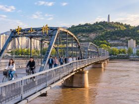 Lanzhou: Zhongshan Bridge and the Yellow River That Runs Through the City