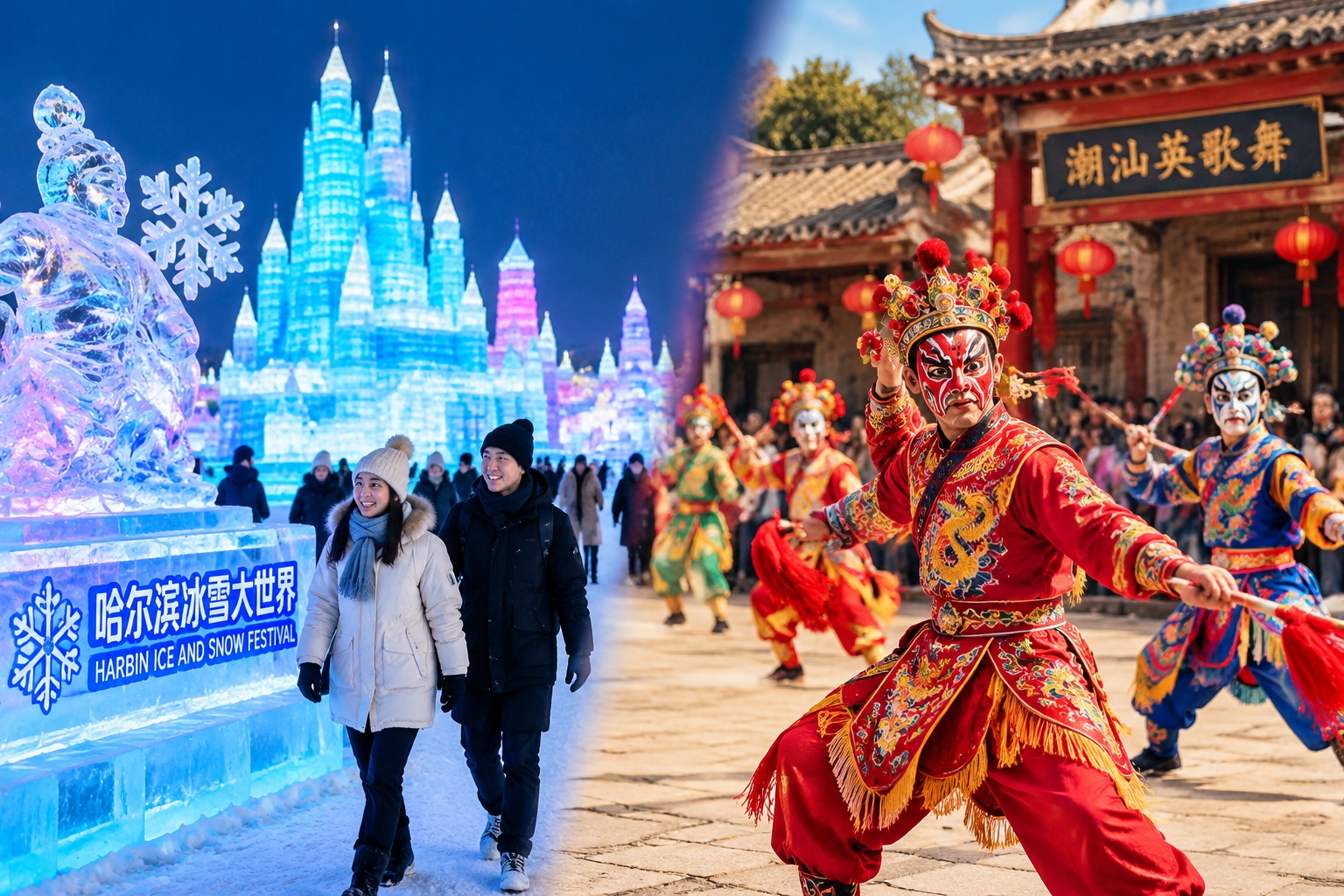 Same Spring Festival, Different Celebrations: From Harbin Ice Lanterns to Chaoshan Yingge Dance
