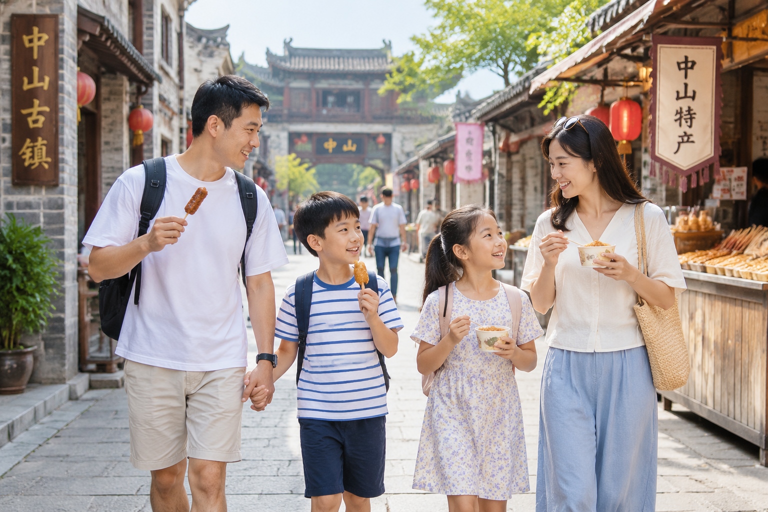 Shenzhen-Zhongshan Link: How a Bridge, Islands, and Tunnel Bring Two Cities Closer 25 A family from Shenzhen exploring Zhongshan's historic town on a weekend trip.