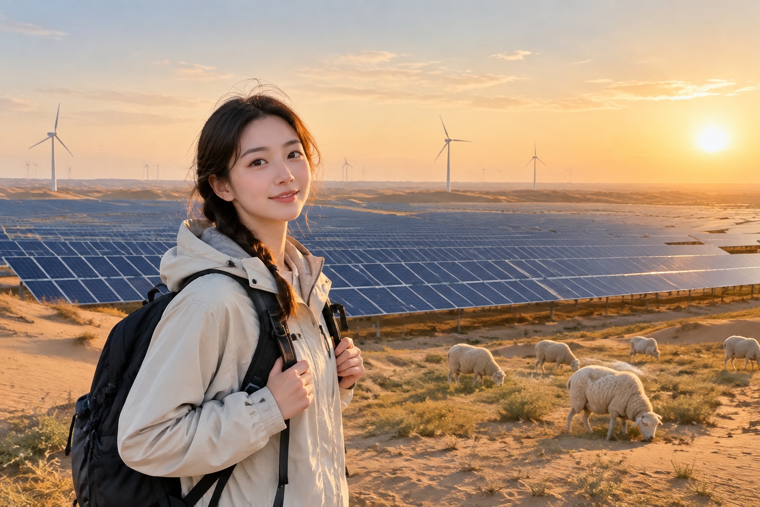 Inside China's Giant Wind and Solar Bases in the Desert