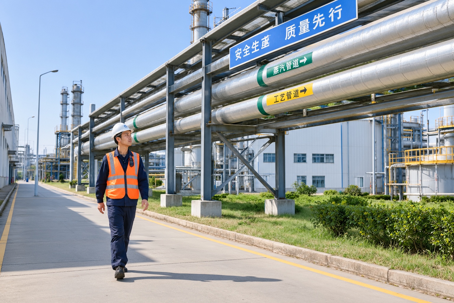 Insulated steam pipelines at an industrial park in Shandong, the kind of facility a high-temperature gas reactor could supply with process heat