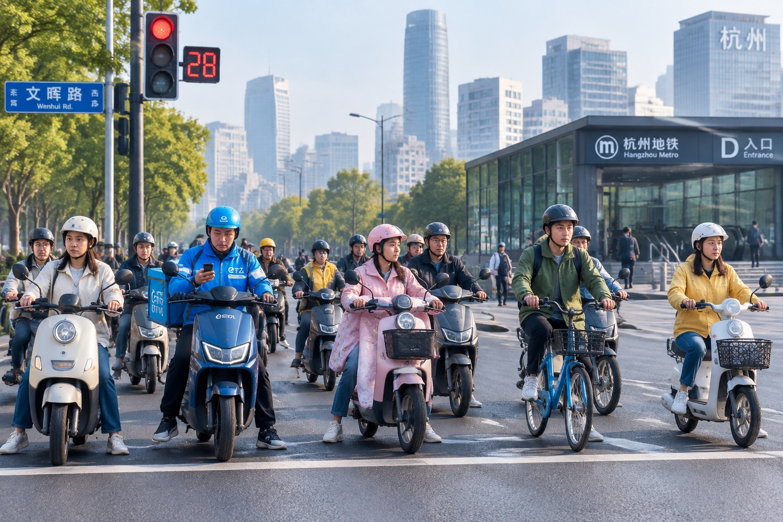 The Chaotic Order: Electric Scooters at Chinese Intersections
