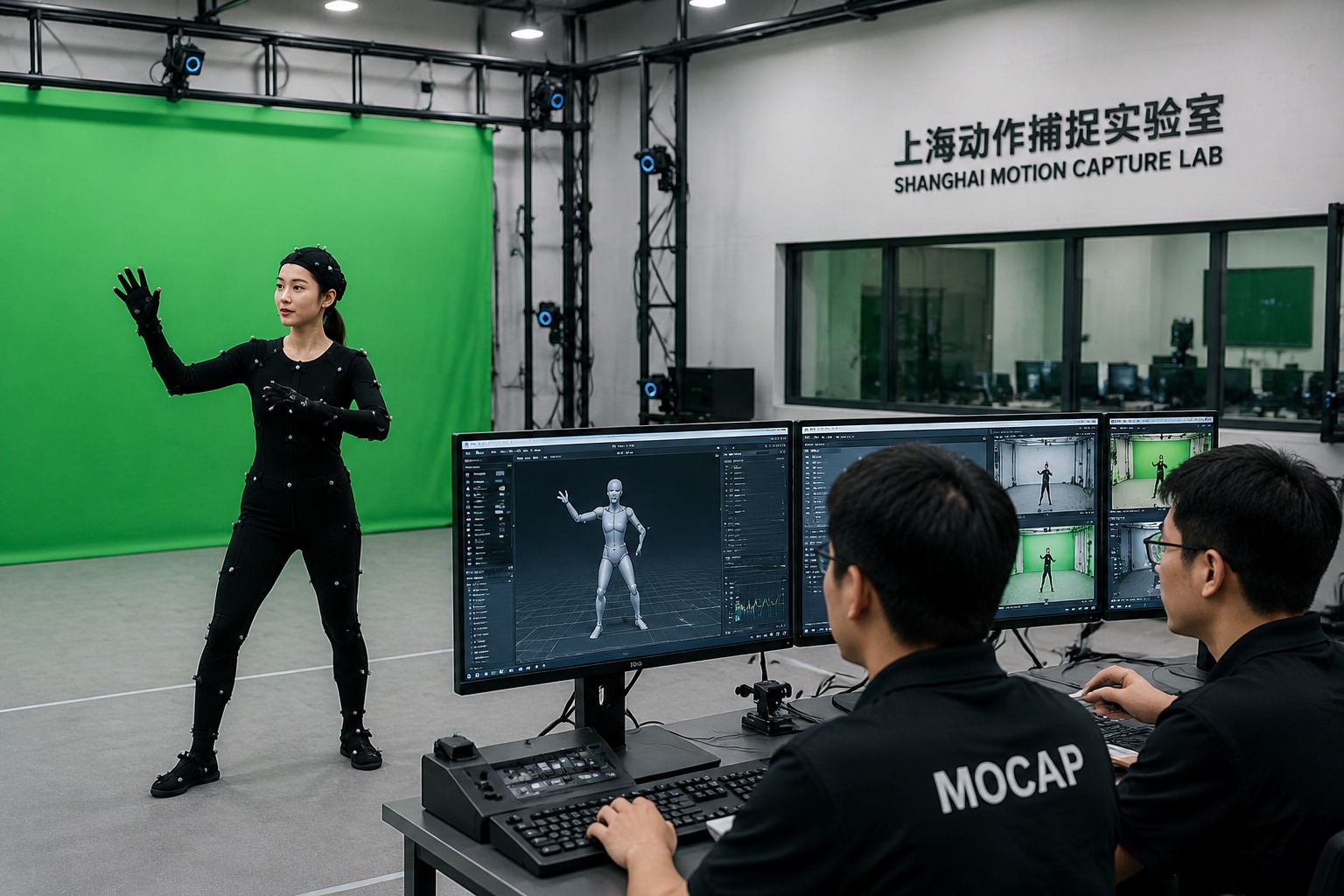 Motion capture studio where Chinese virtual idol movements are created