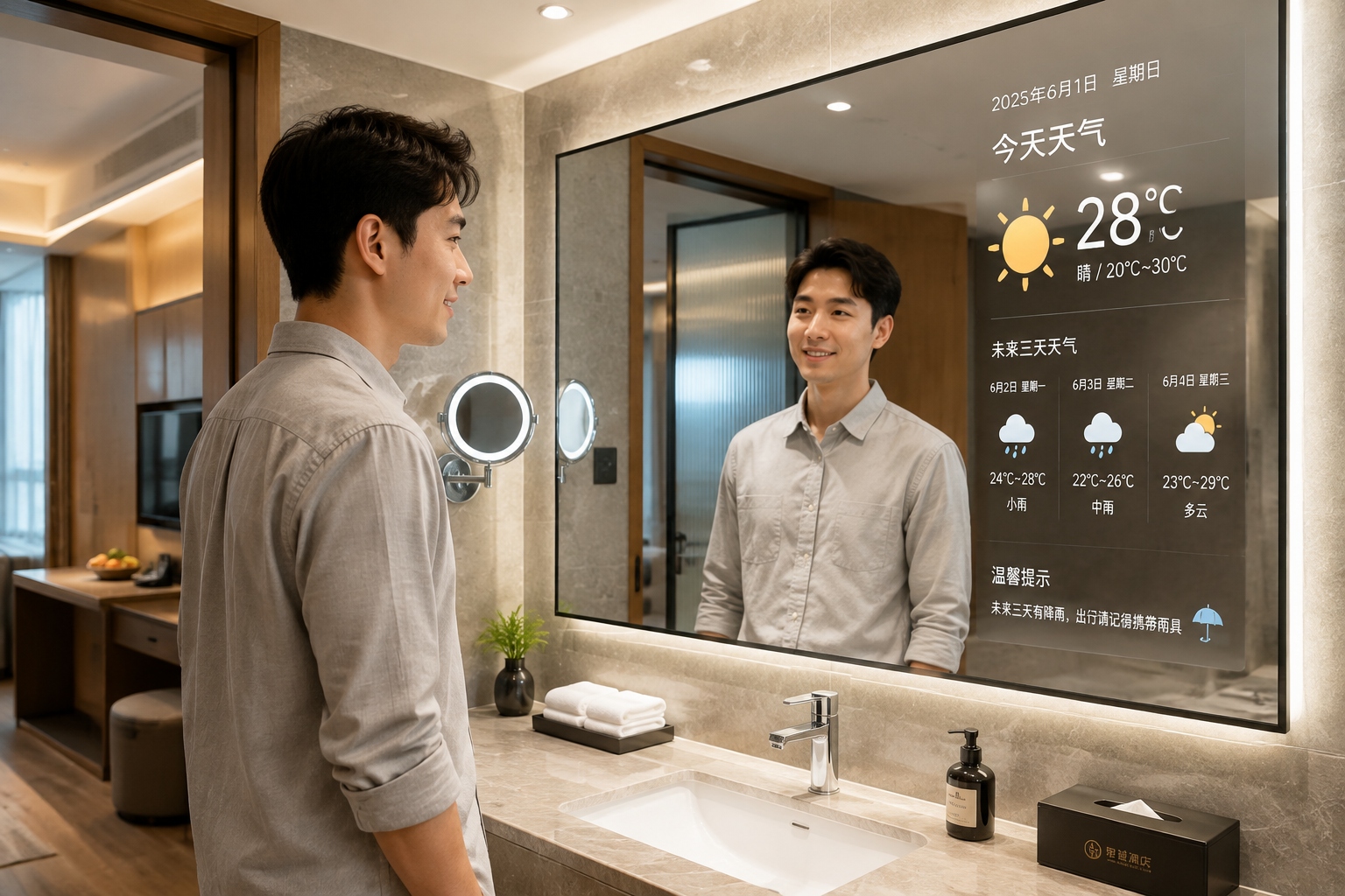 The Smart Mirror in My Chinese Hotel Tells Me the Weather
