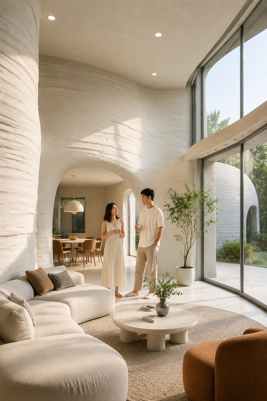 Interior view of the 3D printed residential unit