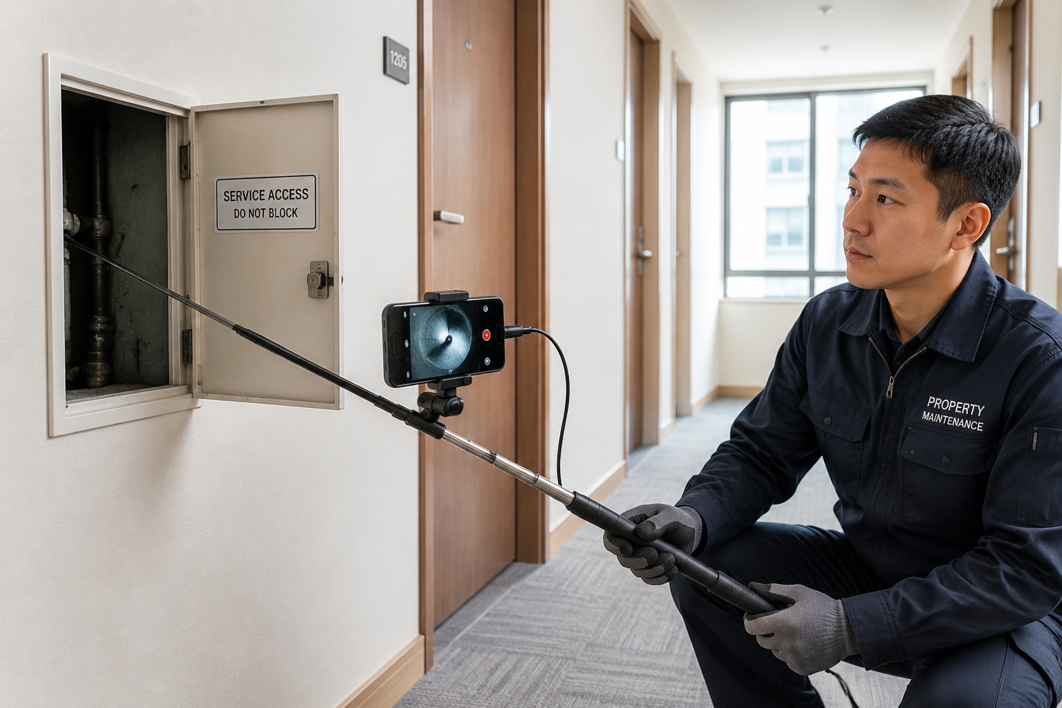 She's a 'Pet Detective' Who Finds Lost Cats in the Concrete Jungle 23 Pet detective uses an endoscope camera attached to a telescopic pole to inspect a wall cavity for a missing cat