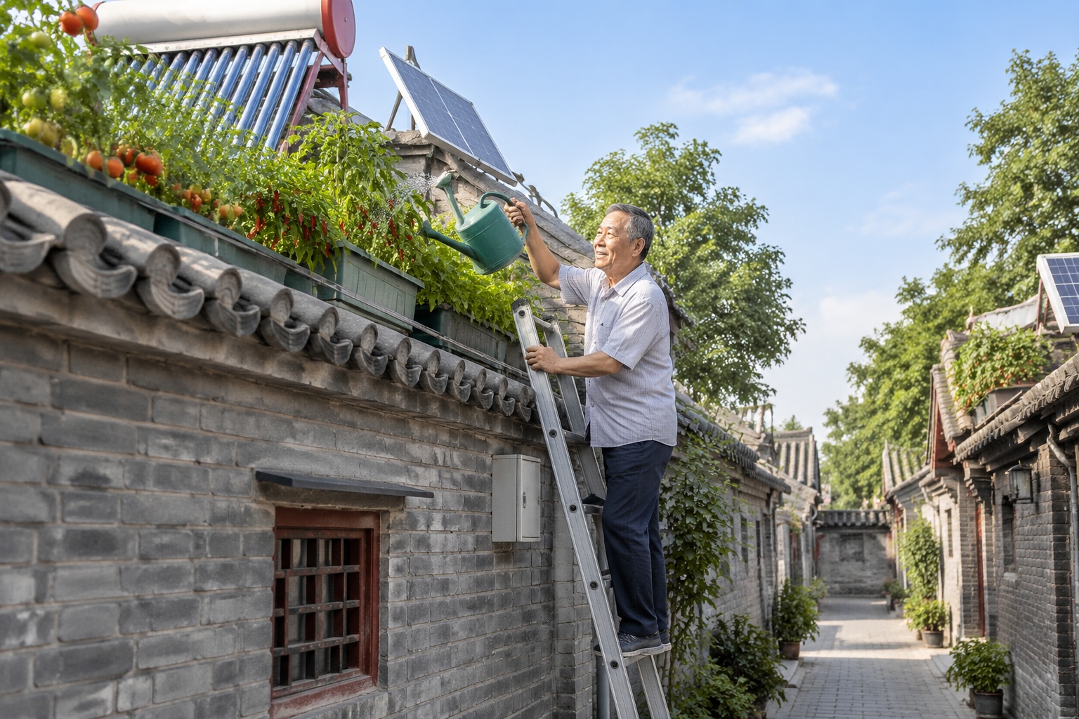 Rooftop Gardens and Solar Panels: The Green Transformation of Ordinary Beijing Alleys