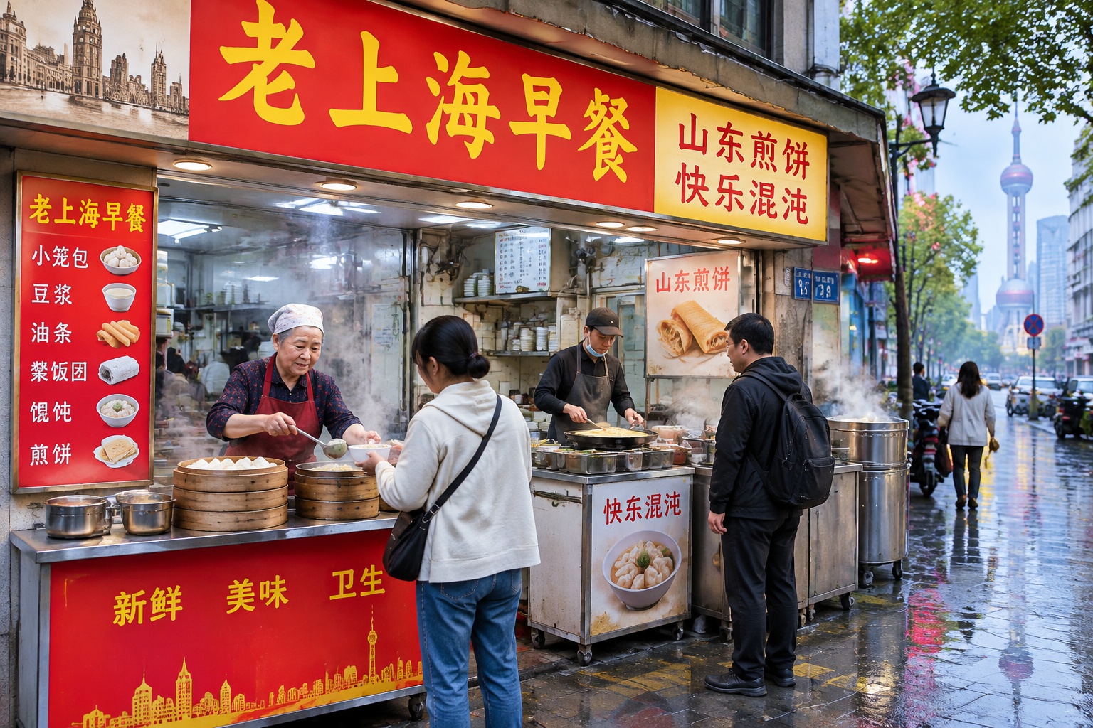 Century Eggs: I Tried the 'Devil's Egg' and Lived to Tell the Tale 22 Busy street breakfast stall in Shanghai with an elderly woman serving century eggs and other local foods on a rainy morning