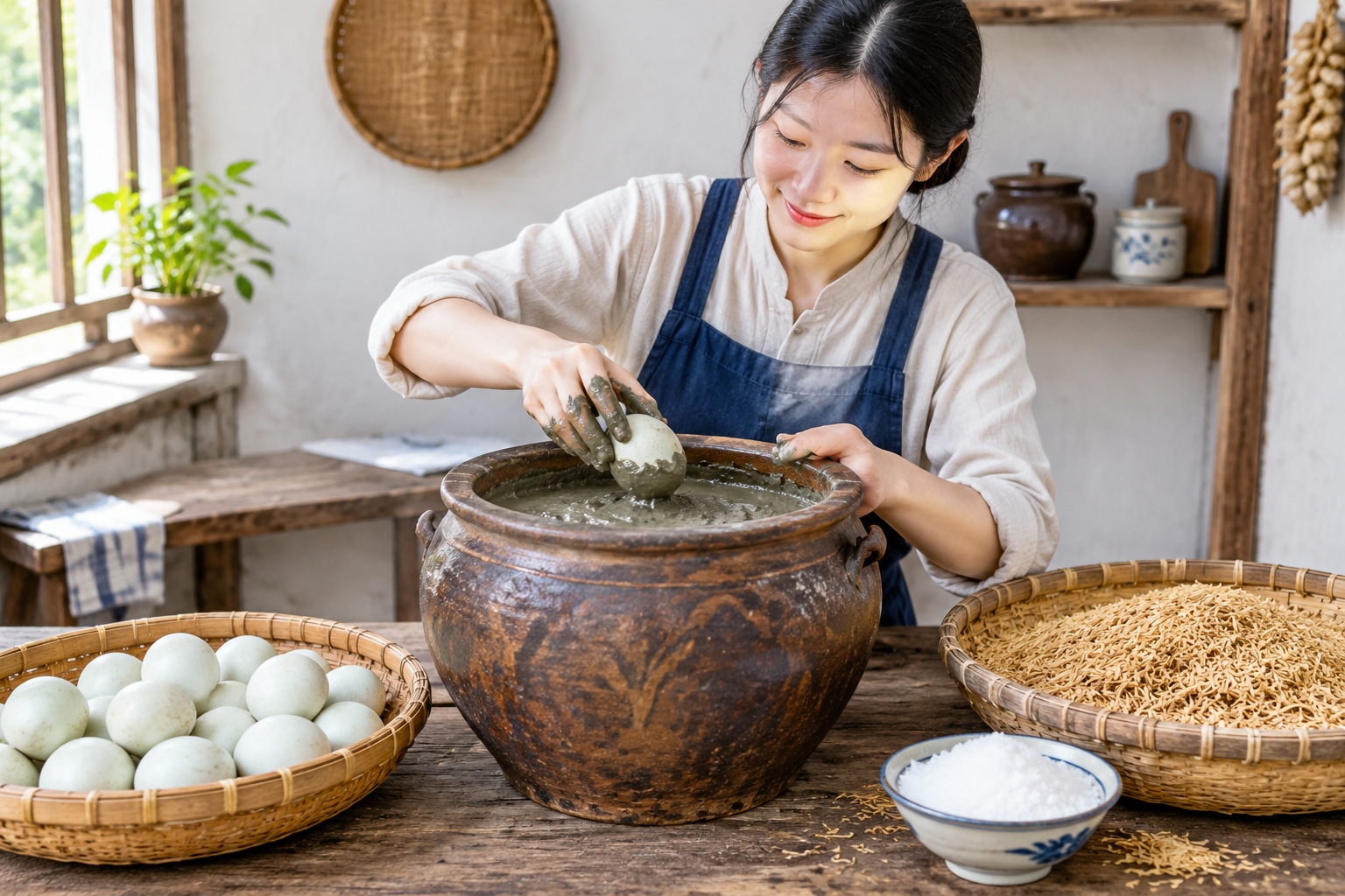 Century Eggs: I Tried the 'Devil's Egg' and Lived to Tell the Tale 24 Traditional method of making century eggs using clay and ash paste in a rural Chinese kitchen