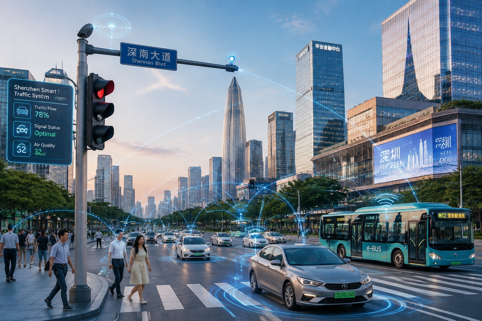 Smart city traffic management system in Shenzhen reducing congestion through real-time data