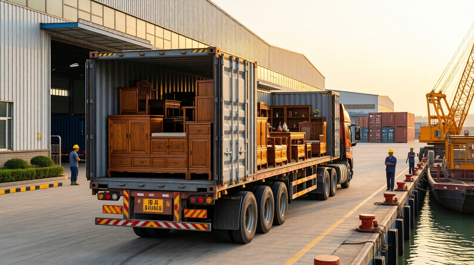 Rosewood furniture being shipped from Fujian port