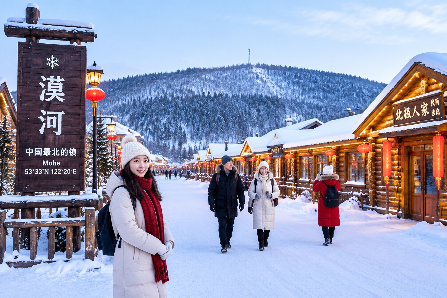 From Logging to Forest Guardians: The Green Shift in the Greater Khingan Range 24 Mohe town in winter attracts tourists visiting the Greater Khingan Range