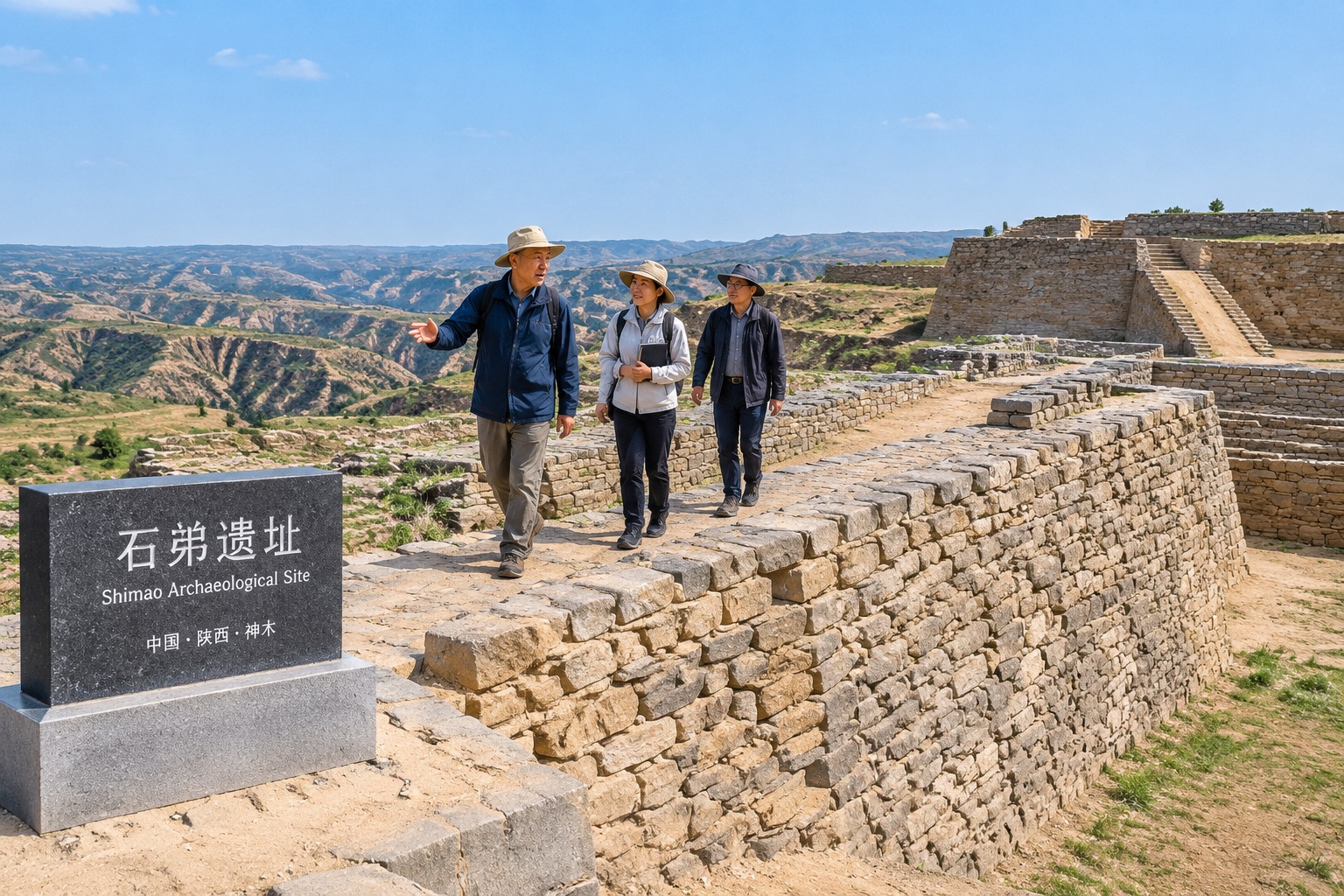 How Shaanxi's Archaeological Finds Rewrite Chinese History? 23 Panoramic view of the Shimao city walls in Shaanxi during an archaeological excavation