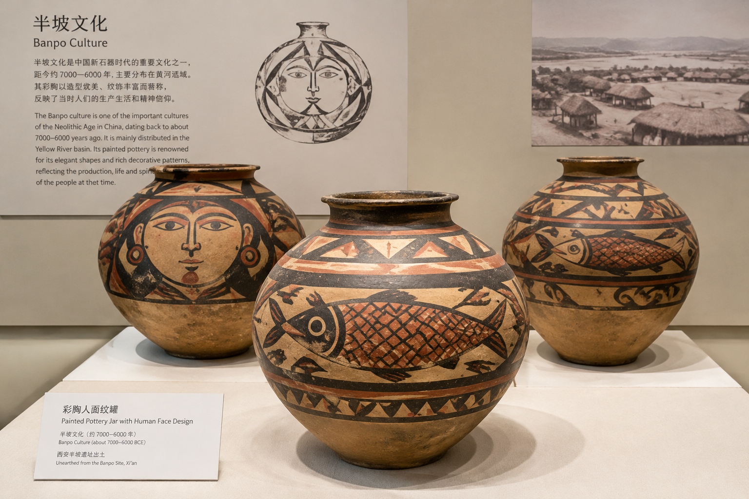 How Shaanxi's Archaeological Finds Rewrite Chinese History? 24 Painted pottery vessels from the Banpo site at the Banpo Museum in Xi'an