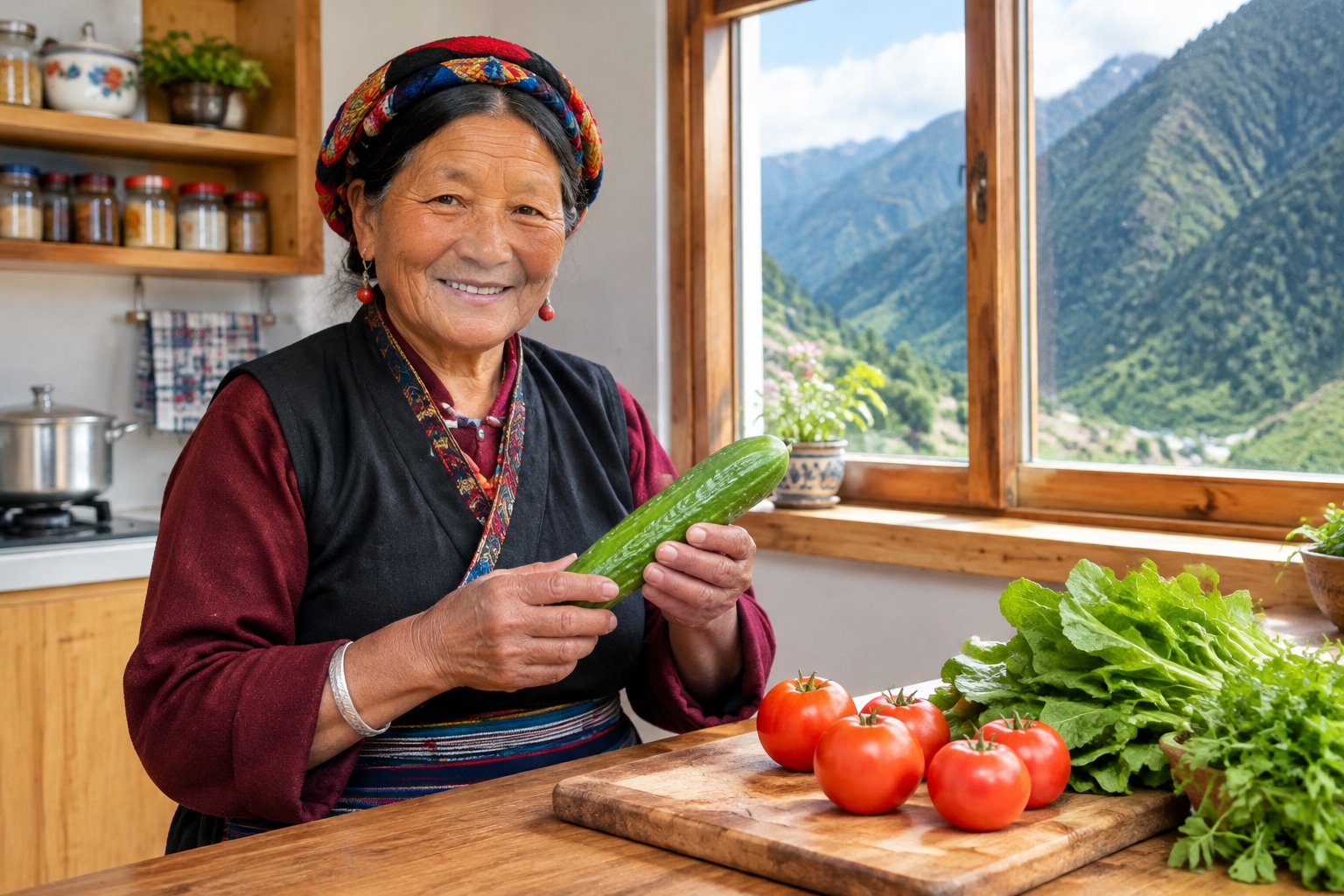 After the Highway Reached Metog, Tibet, a Lhoba Woman Tasted Fresh Vegetables for the First Time