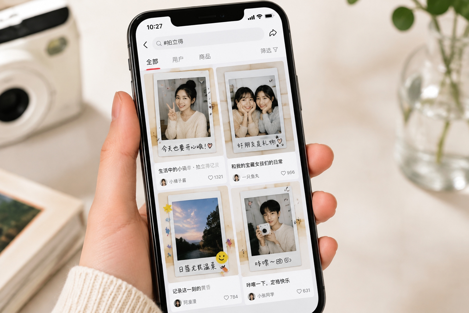 The Comeback of the Polaroid Camera in the Age of Digital Perfection 23 Xiaohongshu app feed displaying instant camera photos with hashtag #拍立得