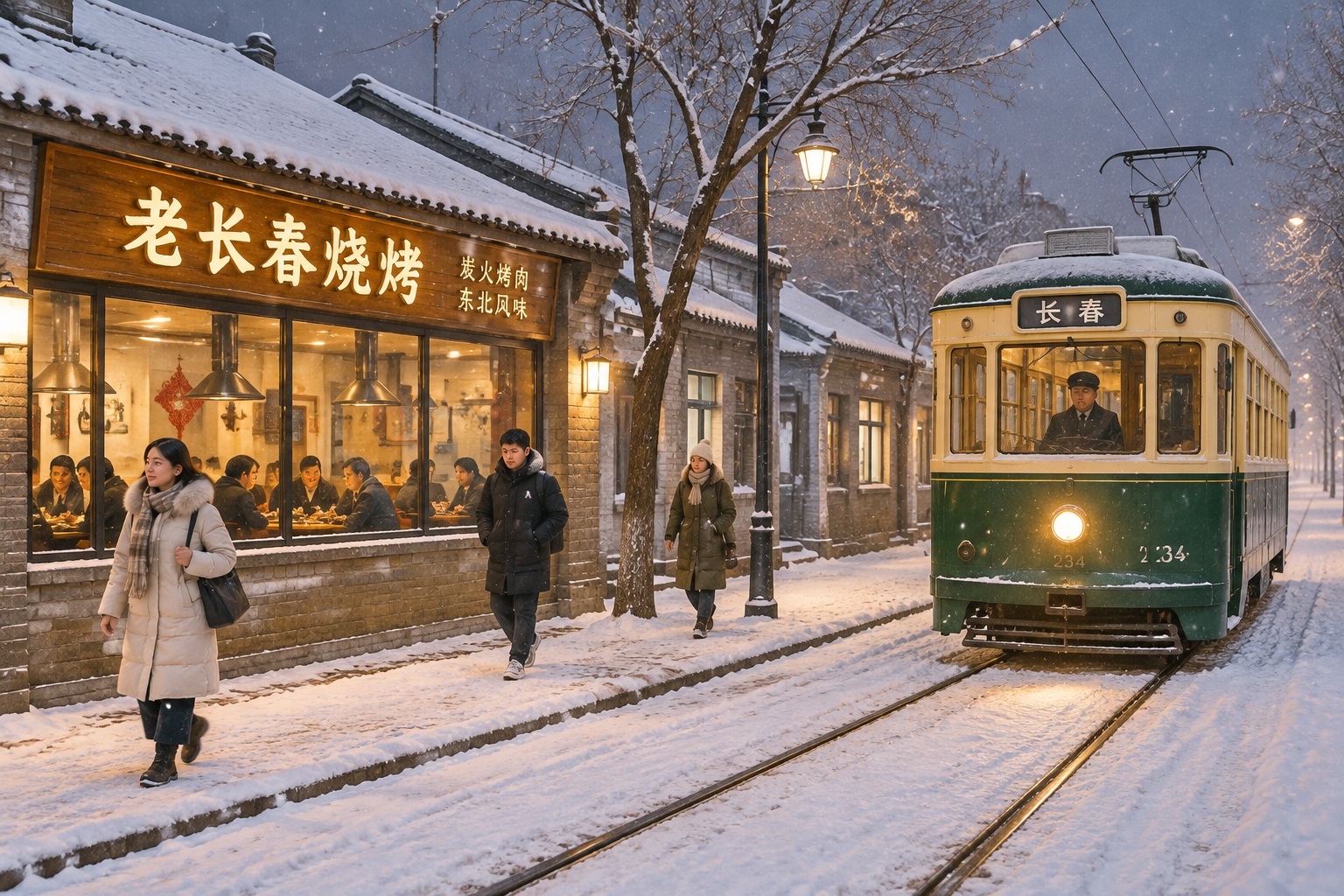Jilin: BBQ and Trams on a Snowy Night in Changchun