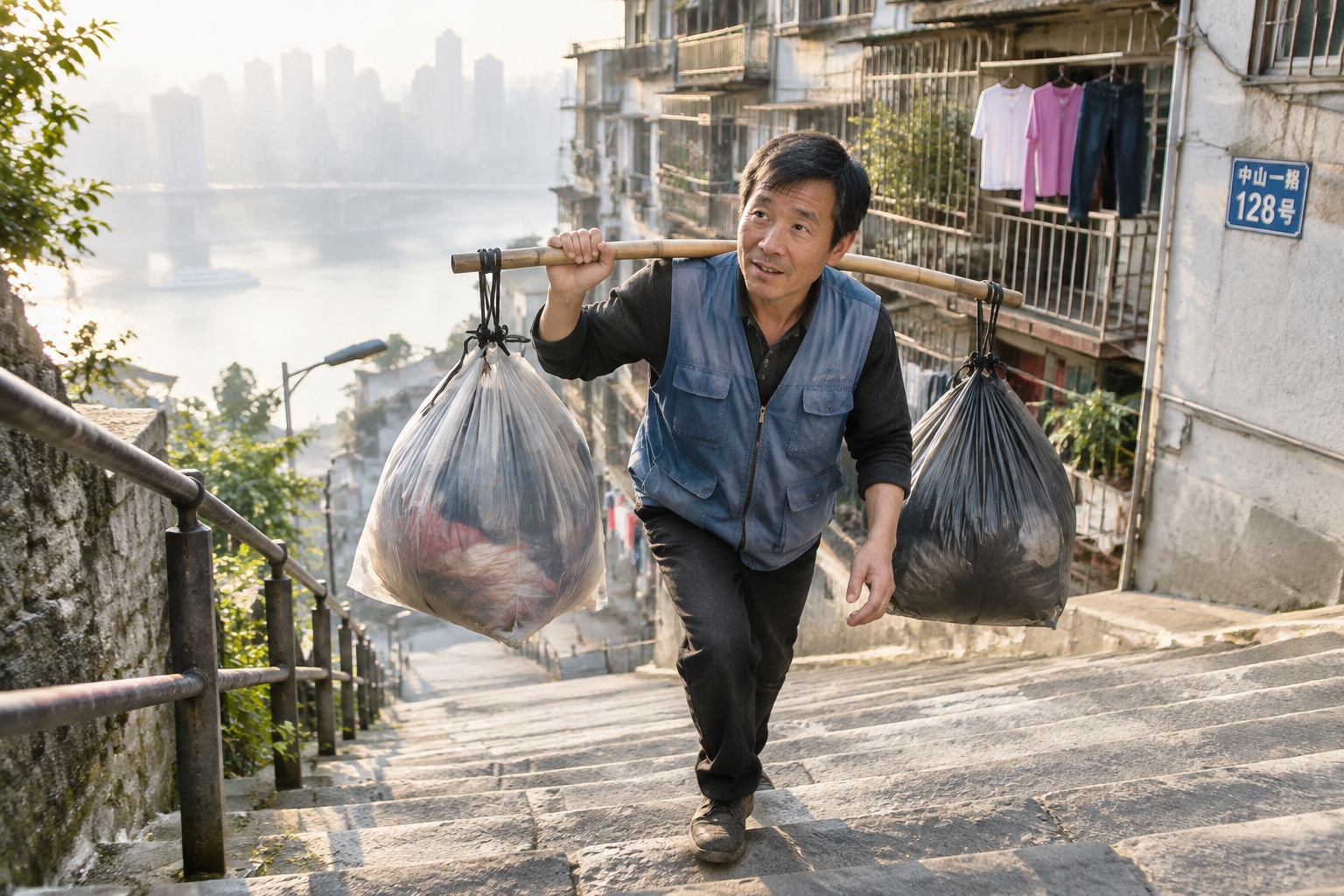 Chongqing: Hillside Steps, Hotpot, and Porters