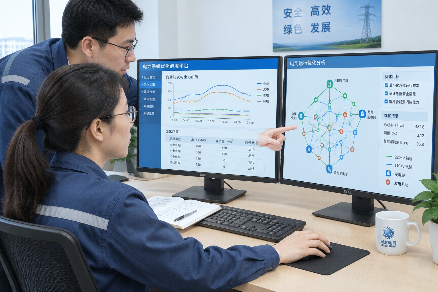 Tianquan: China’s Homegrown Power-System Solver 22 A grid engineer reviews optimization results on a computer screen in a dispatch office.
