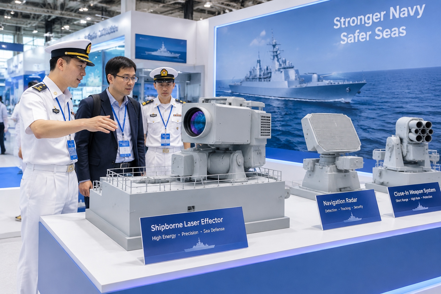 Laser Weapons on Land and at Sea: China’s Directed-Energy Push 23 Visitors examining a shipborne laser effector model at a naval defense exhibition