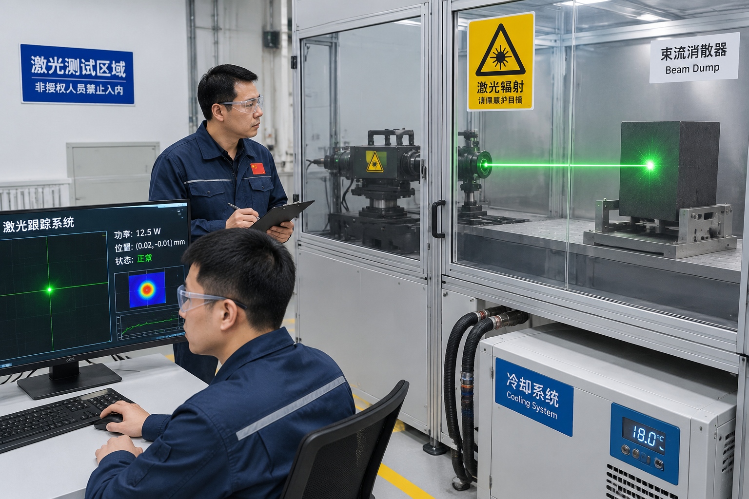 Laser Weapons on Land and at Sea: China’s Directed-Energy Push 24 Engineers monitoring a laser test inside a shielded laboratory test range