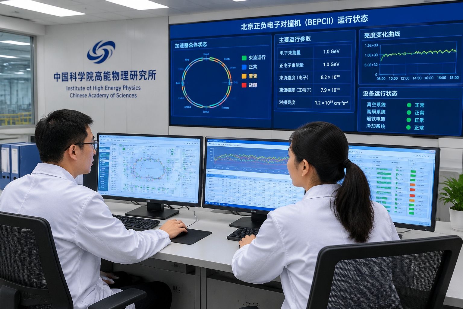China’s Spallation Neutron Source: A Giant Microscope for Materials 24 Operators monitoring beam and instrument status in the control room of China Spallation Neutron Source