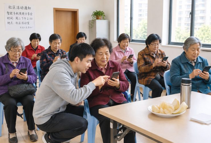 Retired Aunties Learn AI on Their Phones: A First LLM Lesson in a Community Classroom