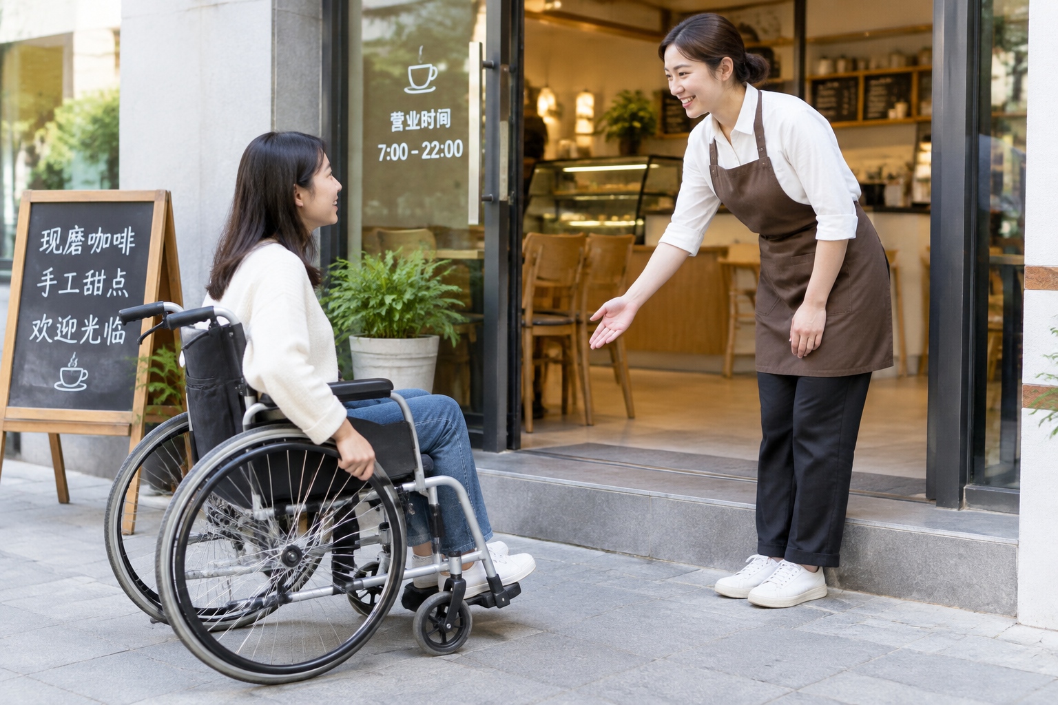 Wheelchair Friendly? Testing the Accessibility of China's Newest Cities 24 A single step at a small shop entrance in a Chinese city blocking a wheelchair user from entering independently