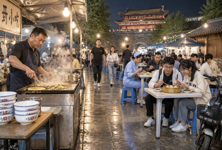 Kaifeng's Midnight Market: Real-Life Social Scenes Through a Food Lens