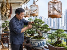 Bonsai and Birdcages: The Intricate Balcony Gardens of Urban Grandpas